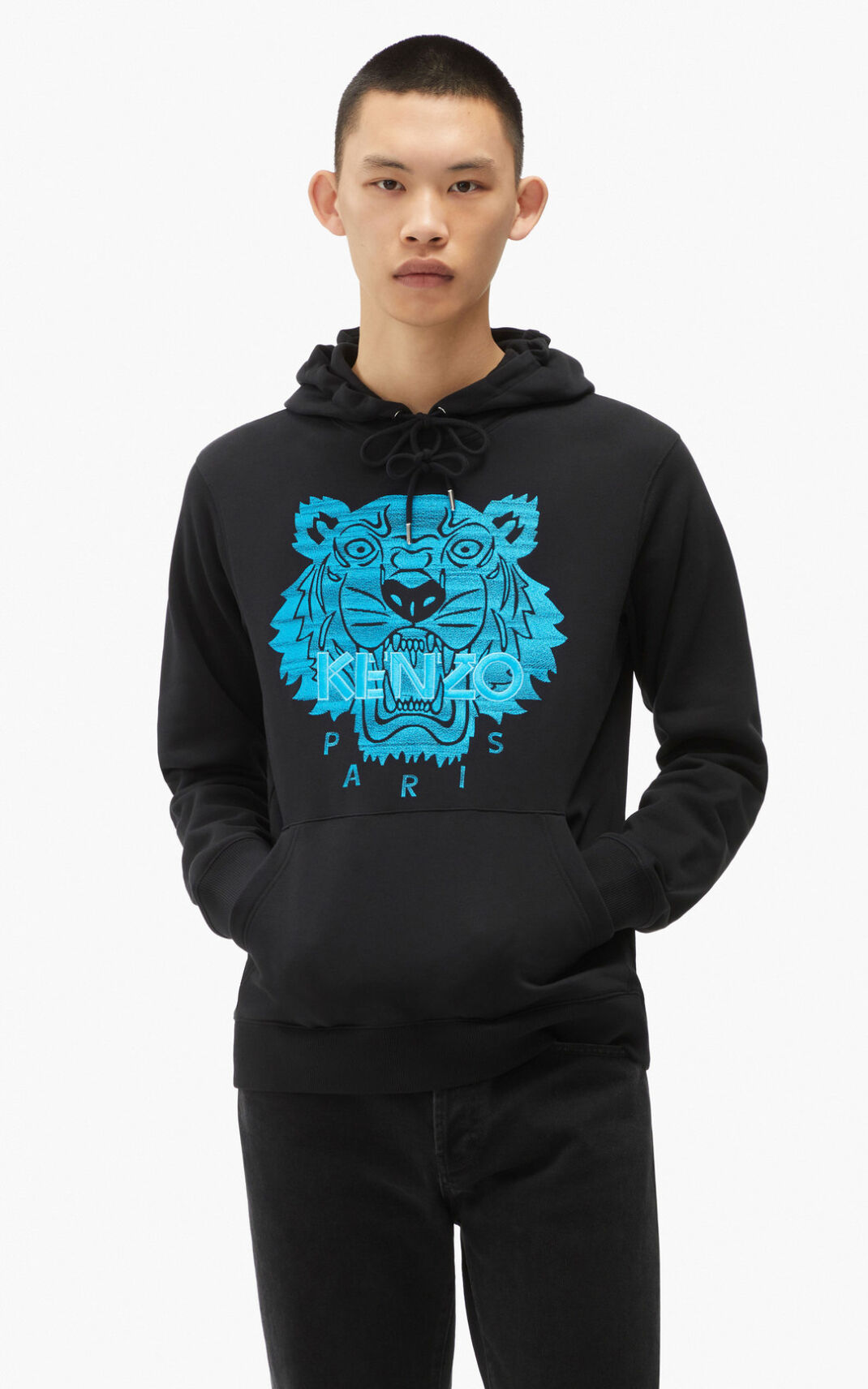 Kenzo Tiger Moška Puloverji S Kapuco Črna SI-4809303